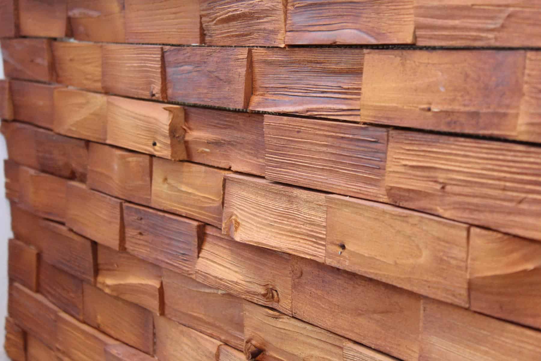 3D Wandverkleidung Holzverblender Spaltholz Wandverblender Spaltholzklinker