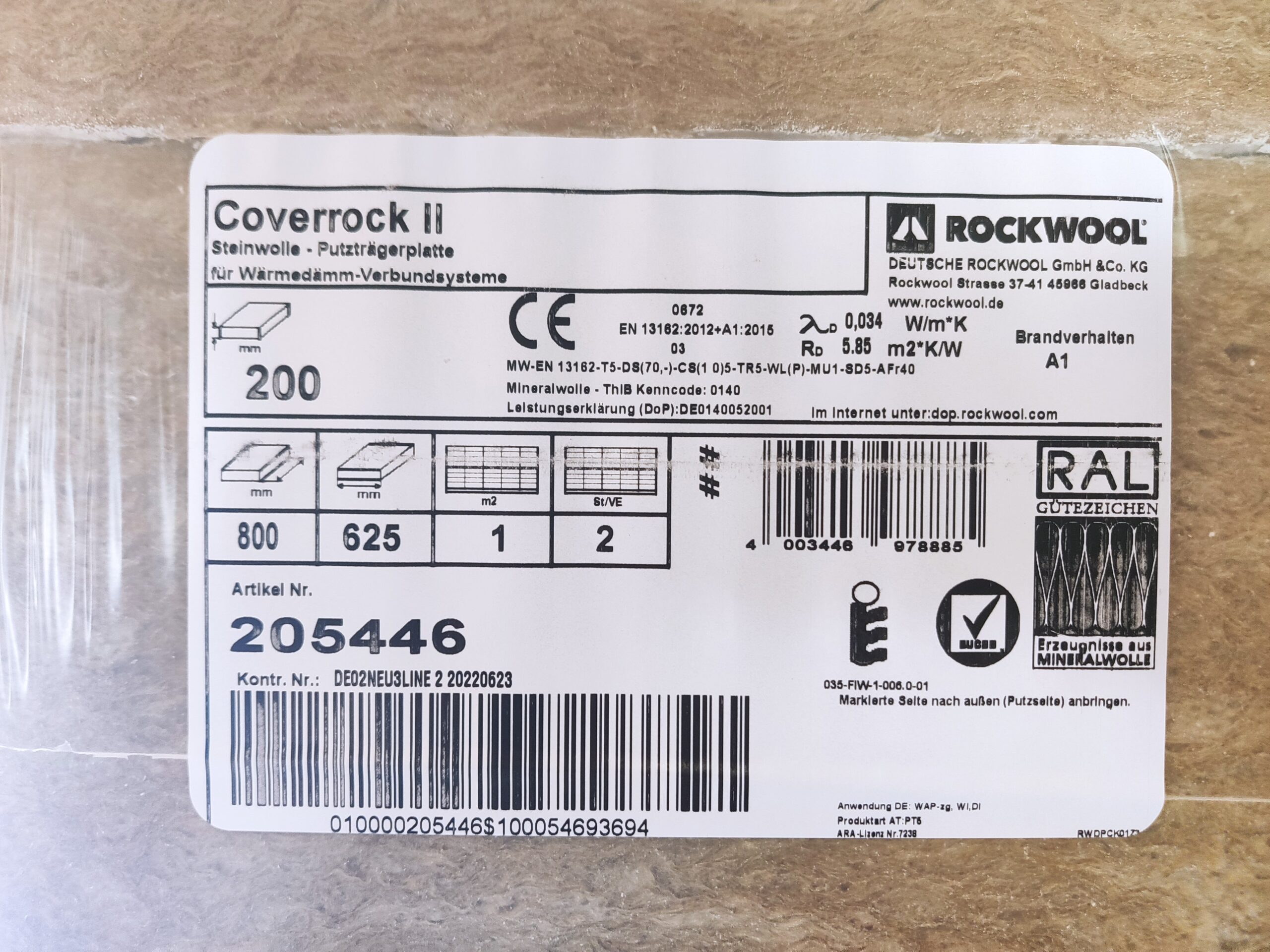 Rockwool Coverrock 2 200mm WDVS Steinwolle Fassadendämmatten