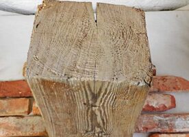 Alte Fachwerk Scheune Altholzbalken vintage Windlicht Dekobalken Ablage Kerzenhalter Beistelltisch