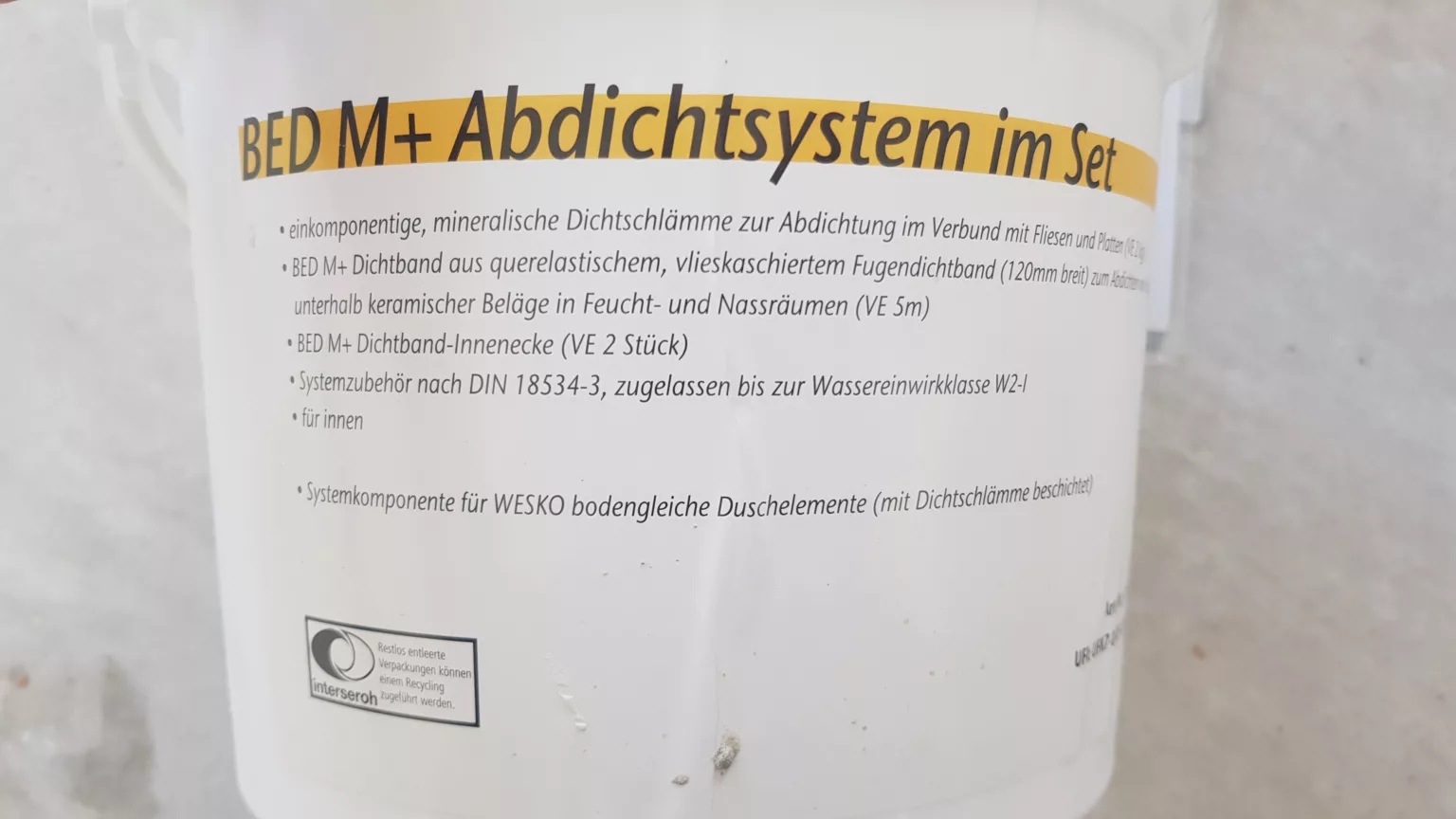 Wesko Abdichtset für Duschboards