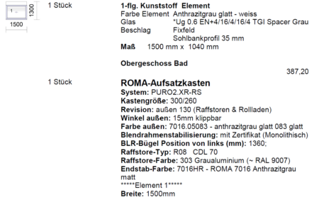 Schüco – div. Fenster (unverbaut)