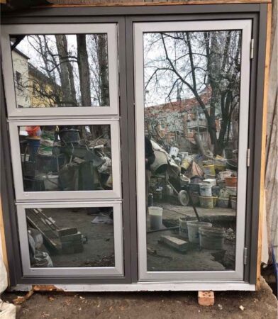 Fenstertür Holz-Aluminium-Fensterelement Terassentür Balkontür Türelement