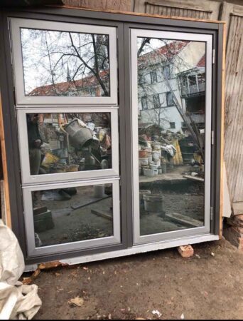 Fenstertür Holz-Aluminium-Fensterelement Terassentür Balkontür Türelement