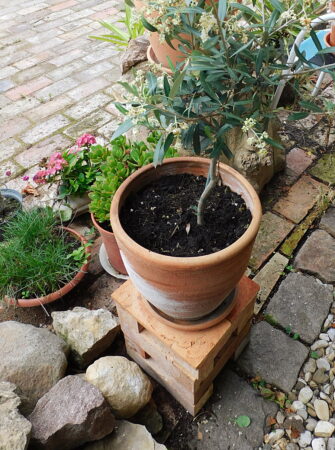 Pflanzenständer Blumentopf Untergestell Garten Konsole Beistelltisch Blumentreppe alte Ziegel Backstein Altziegel DIY