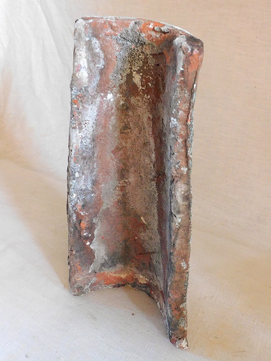 Dach-First Ziegel handgestrichen Um 1870 patiniert Kerzenhalter Wand Dekoration shabby Chic rutikal Landhaus