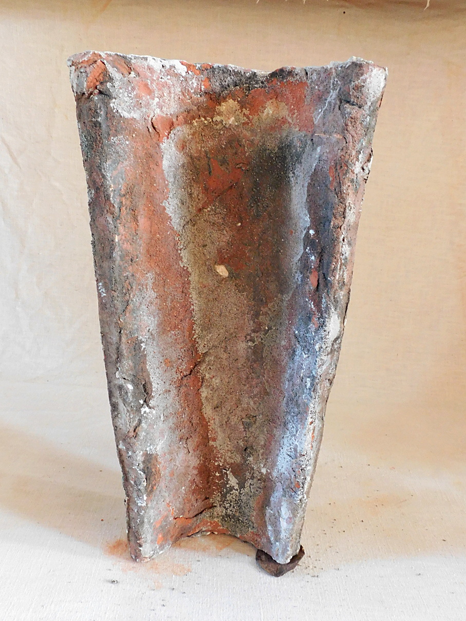 Dach-First Ziegel handgestrichen Um 1870 patiniert Kerzenhalter Wand Dekoration shabby Chic rutikal Landhaus