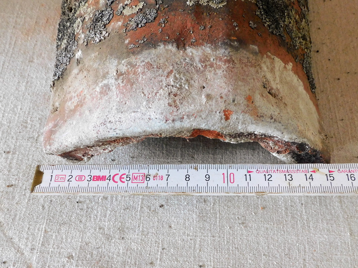 Dach-First Ziegel handgestrichen Um 1870 patiniert Kerzenhalter Wand Dekoration shabby Chic rutikal Landhaus