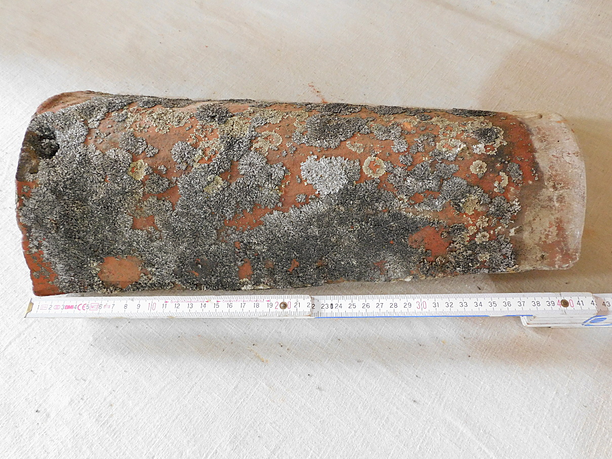 Dach-First Ziegel handgestrichen Um 1870 patiniert Kerzenhalter Wand Dekoration shabby Chic rutikal Landhaus
