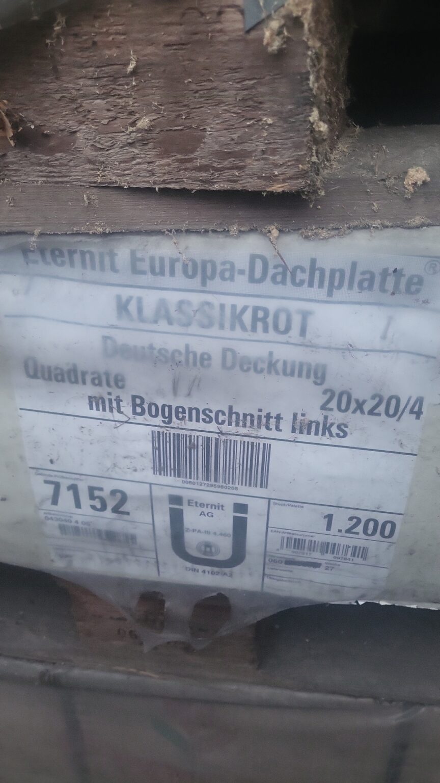 Faserzementplatten  20 mal 20 cm 25 mal25cm