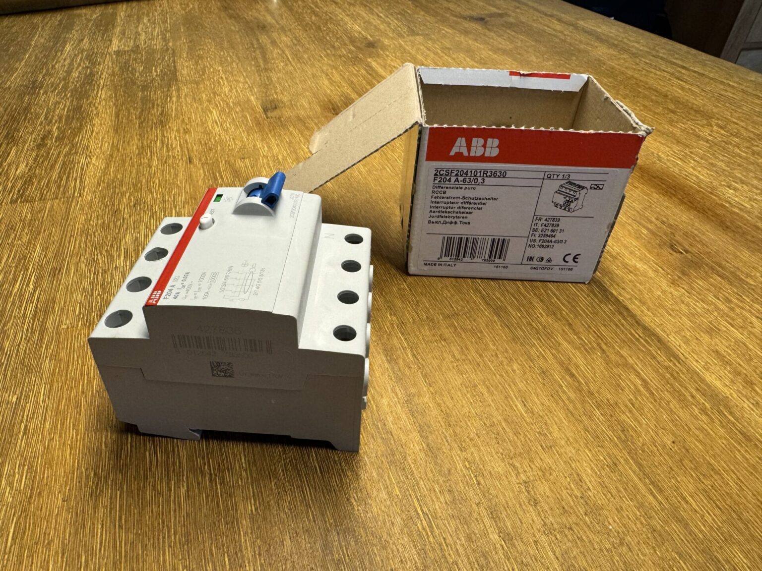 ABB Fehlerstromschutzschalter 40/0,03A