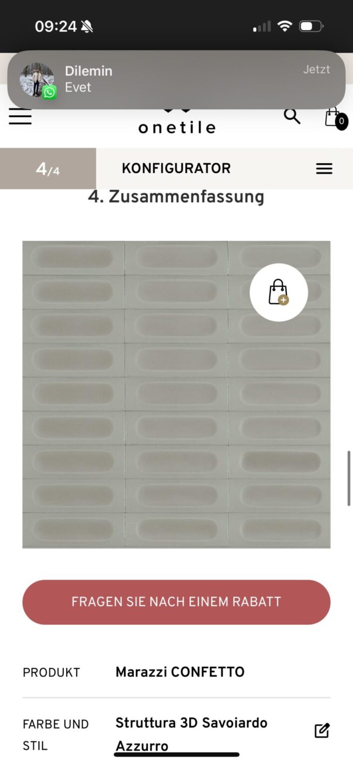 Fliese 5x15cm, Marazzi Confetto savoiardo