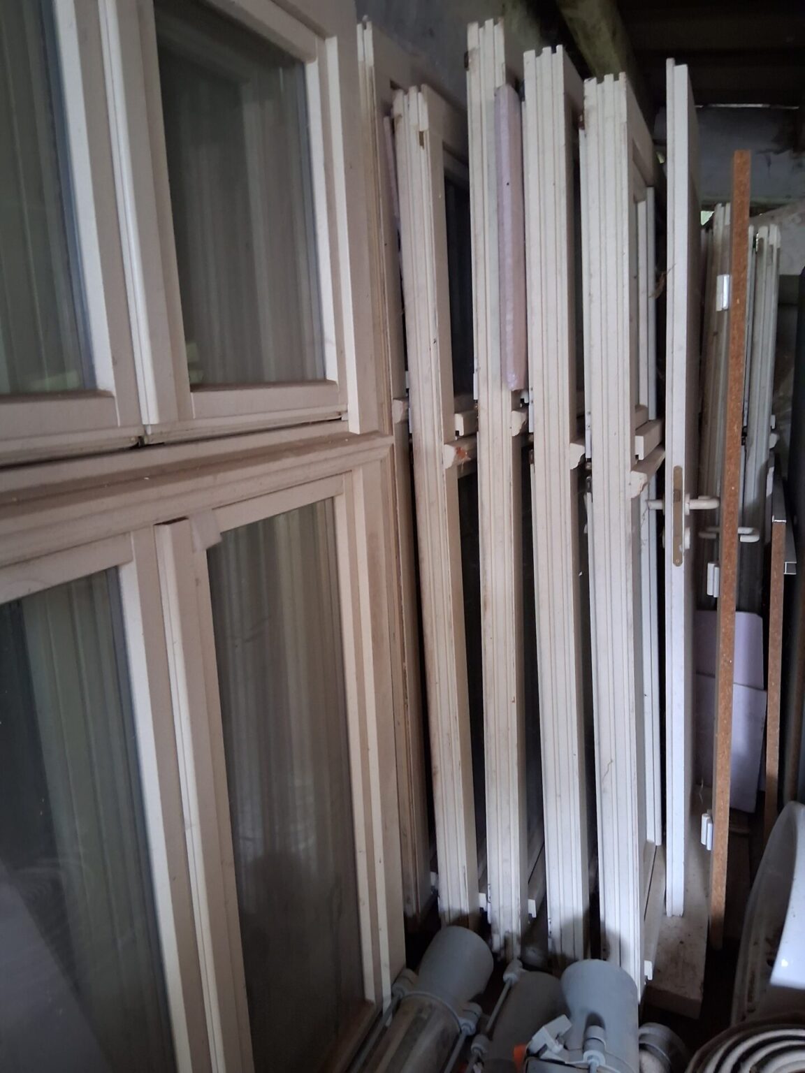 Stulpfenster, Holz, 75 mm Stärke – gebraucht, guter Zustand