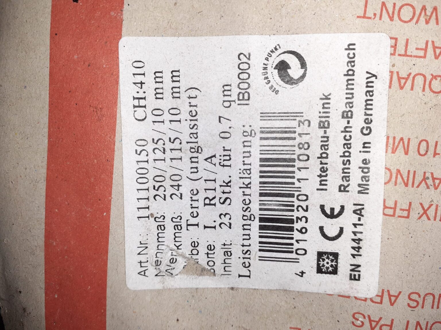 Spaltplatten/Bodenfliesen