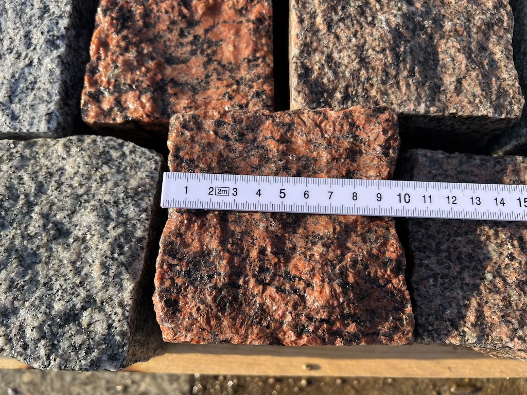 Bunte Granit Pflastersteine 10×10 cm Granitwürfel Pflaster