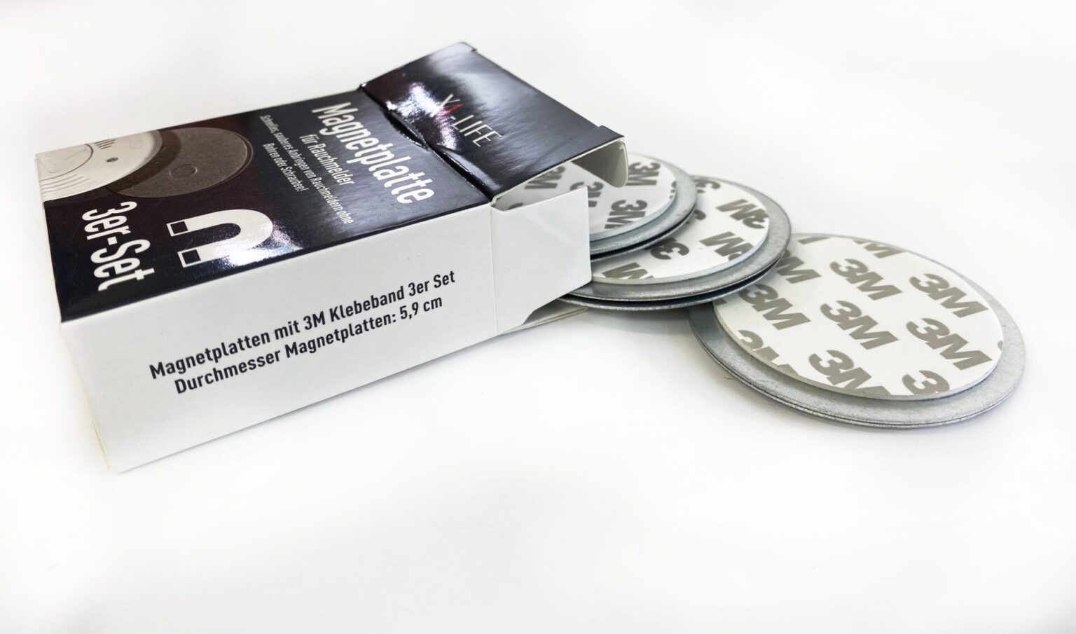 X4-LIFE Magnetplatten für Rauchmelder, mit 3M Klebeband, Rauchmelder Halterung, Magnethalter