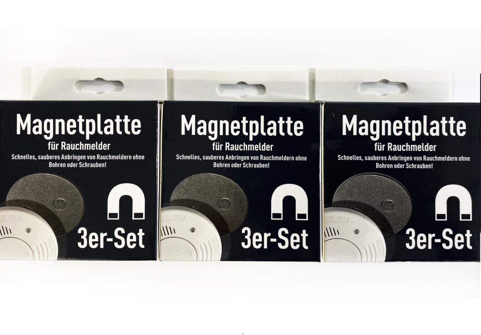 X4-LIFE Magnetplatten für Rauchmelder, mit 3M Klebeband, Rauchmelder Halterung, Magnethalter