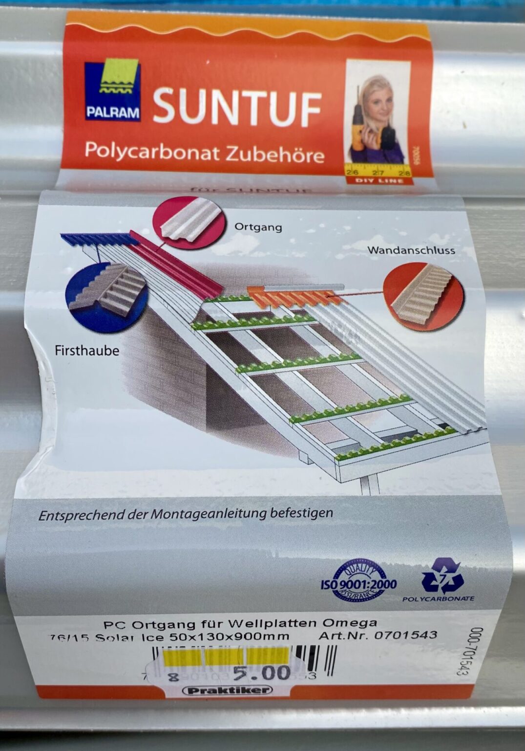 PALRAM SUNTUF Polycarbonat Wellplatten, versch. Farben, Dachplatten, Bedachung