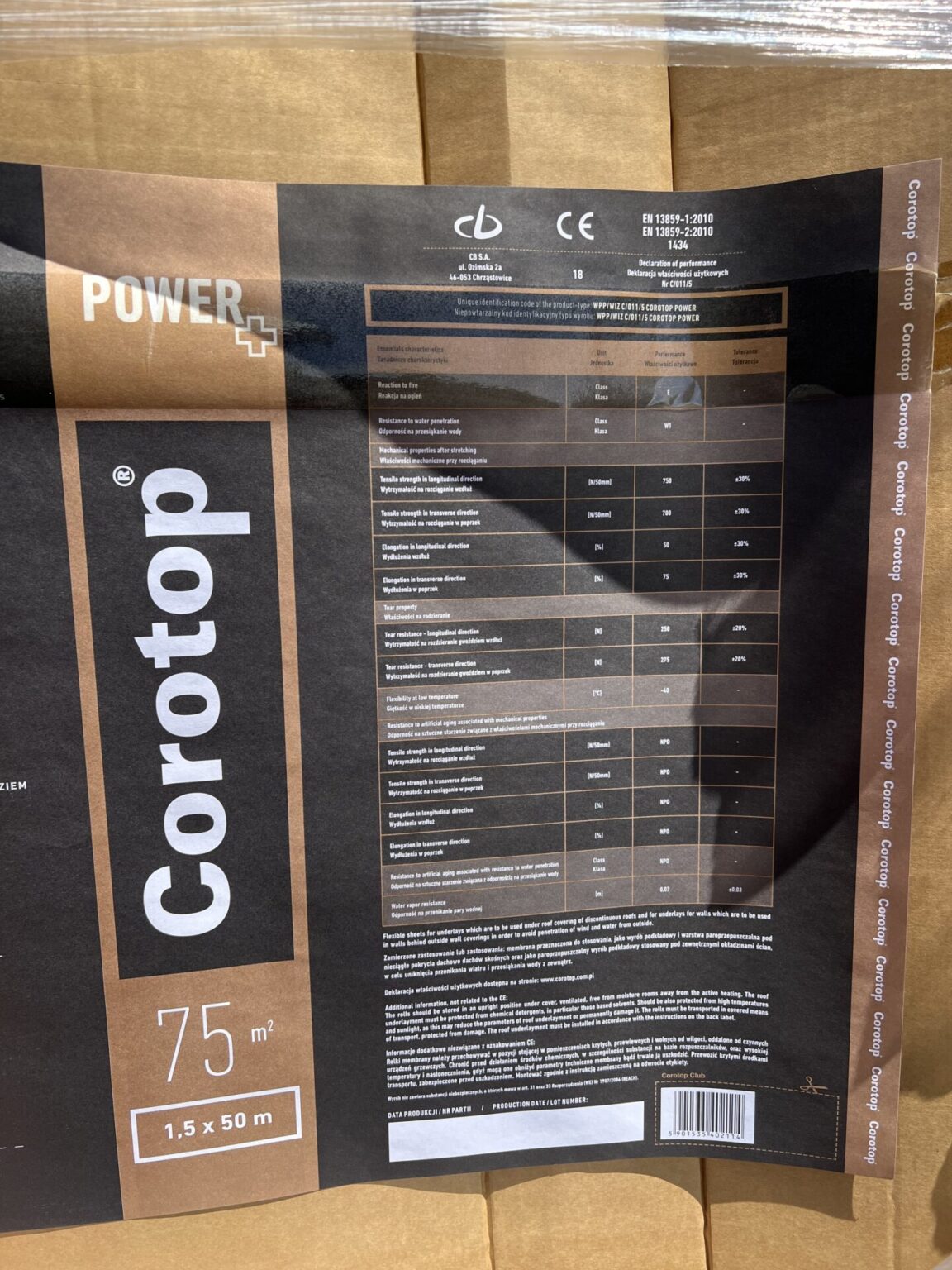 Onduline Corotop Power+ Unterspannbahn 75 m², 1,5 x 50m, Dachfolie, Baustoffe, Baubedarf