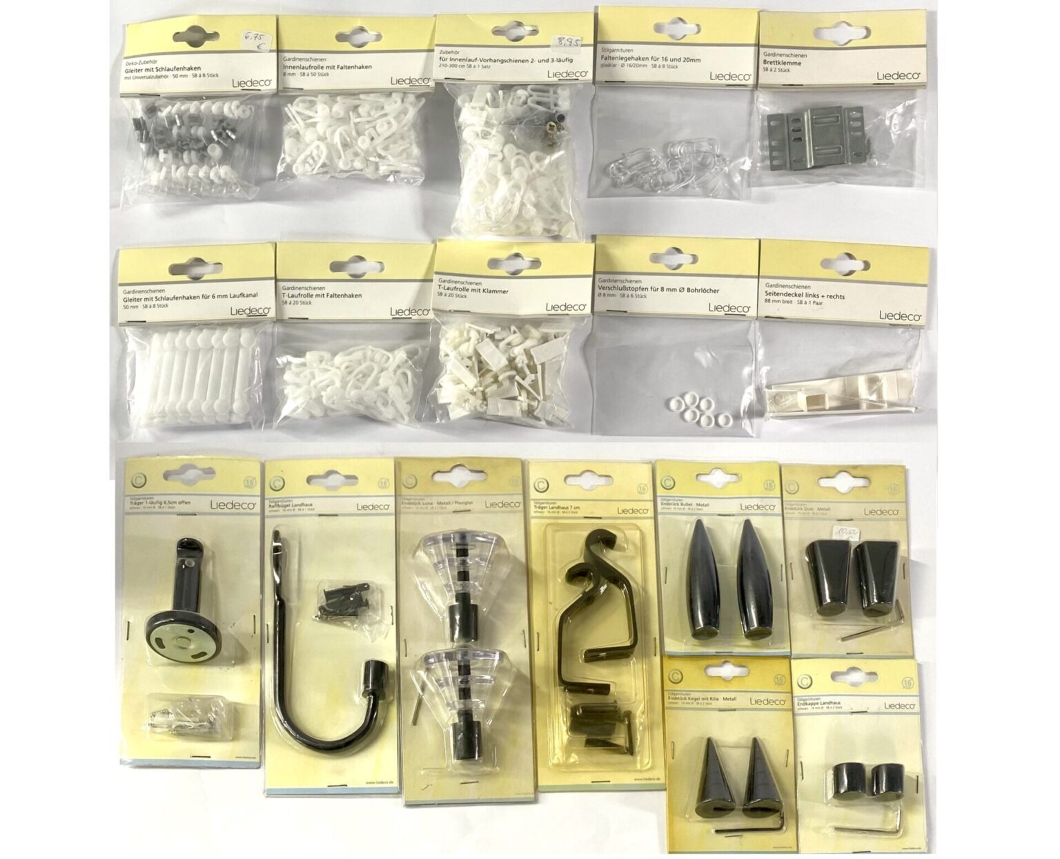 Liedeco Stilgarnituren versch. Modelle Accessoires für Vorhänge/Gardinen