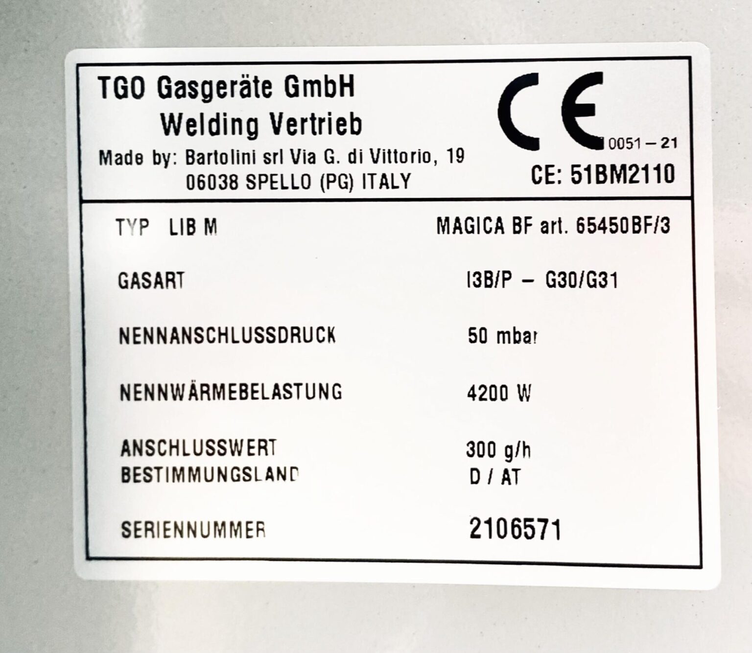 Gasheizung Bartolini TGO Infrarot-Gerät, BLUE FLAME-Heizofen, 2,9-4,2 kW