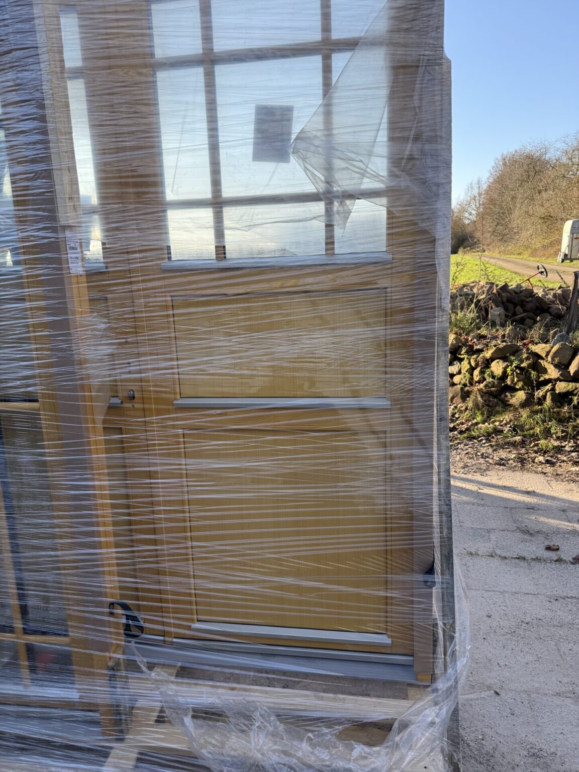 Doppelflügelige Eingangstür Massivholz
