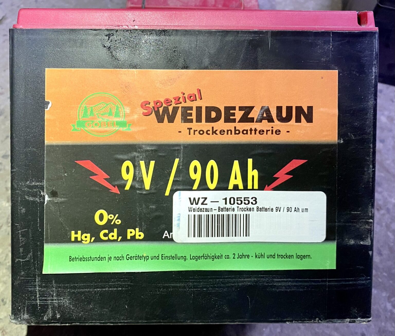 JIUHUA, Göbel Weidezaun Batterien 9V / 200Ah, 9V / 90Ah, 12V 14Ah, Akku, Trockenbatterie, Bleiakku