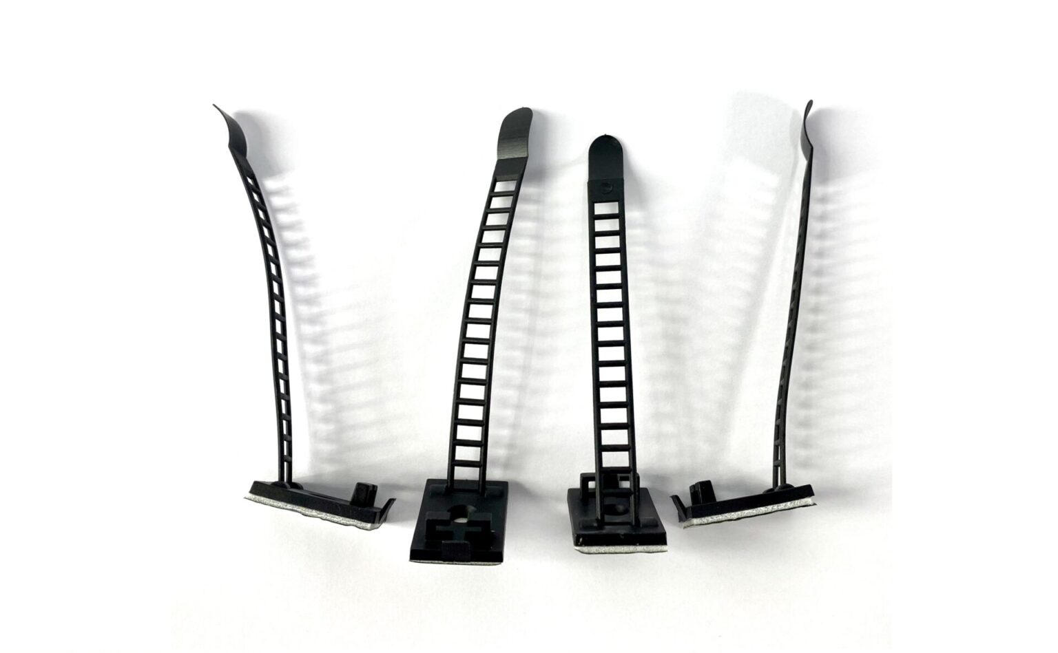 Kabelklemmen selbstklebend inkl. Schrauben, schwarz, 18x25x90 mm, Kabelhalter, Cable Clips
