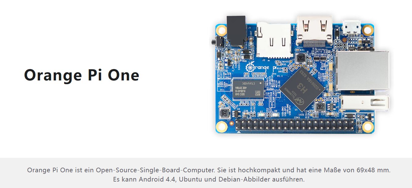 OrangePi One (Open-Source-Single-Board-Computer) originalverpackt
