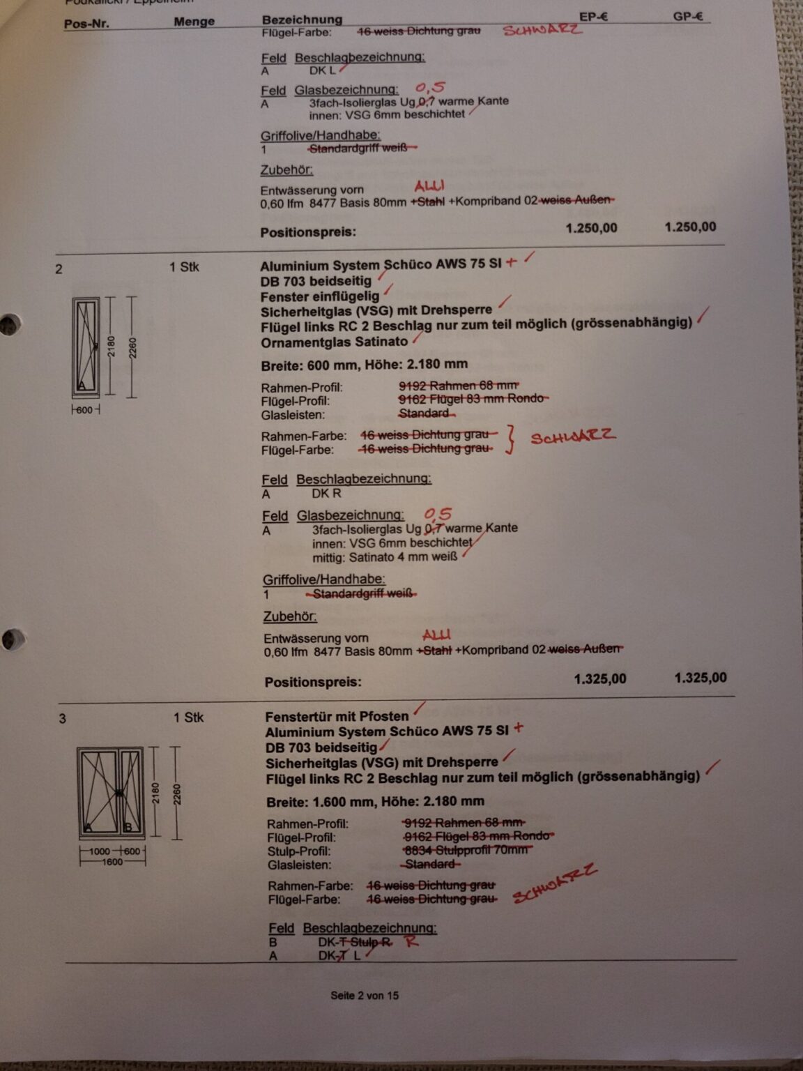 Fensterelemente Schüco Aluminium