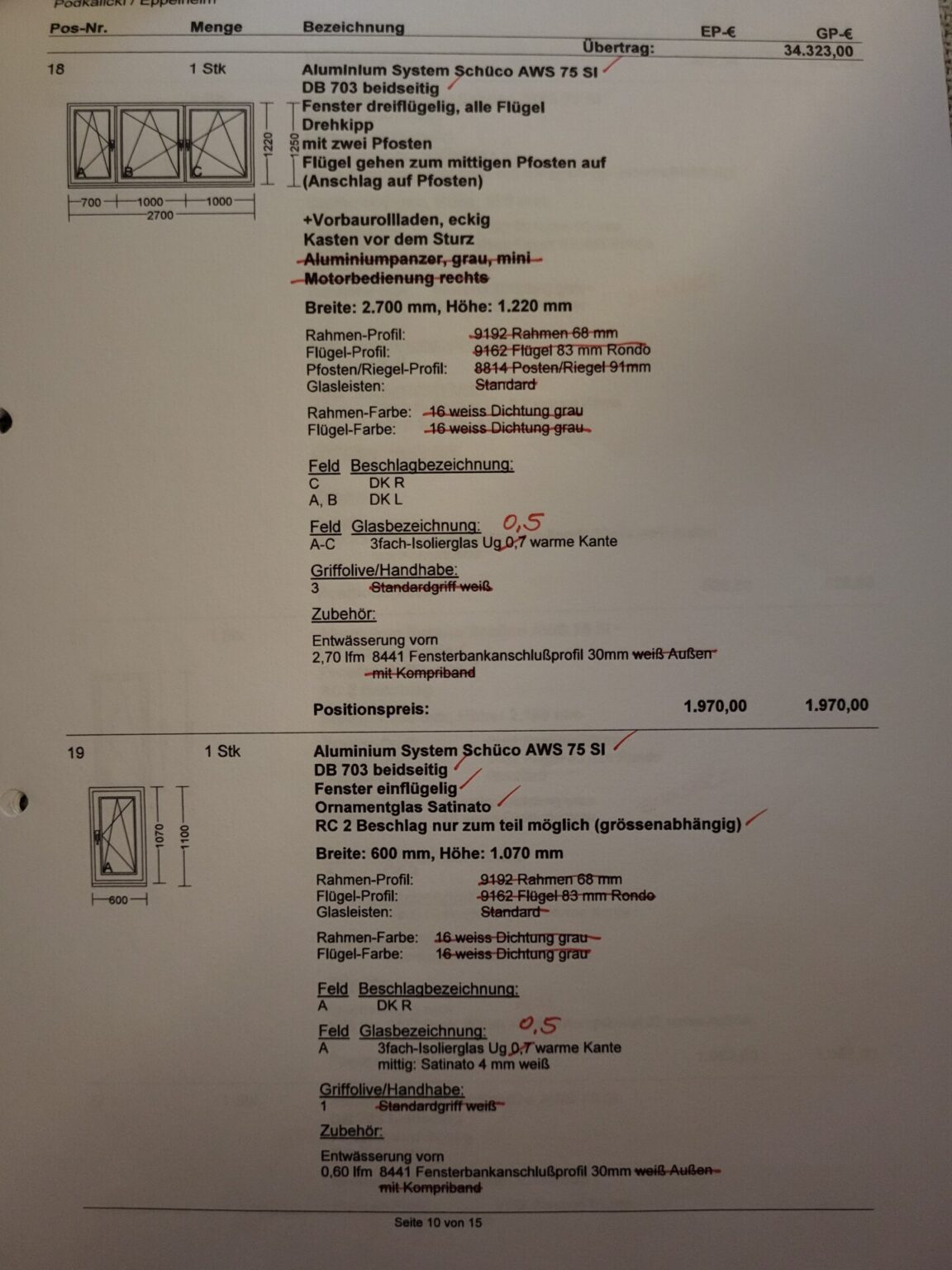 Fensterelemente Schüco Aluminium