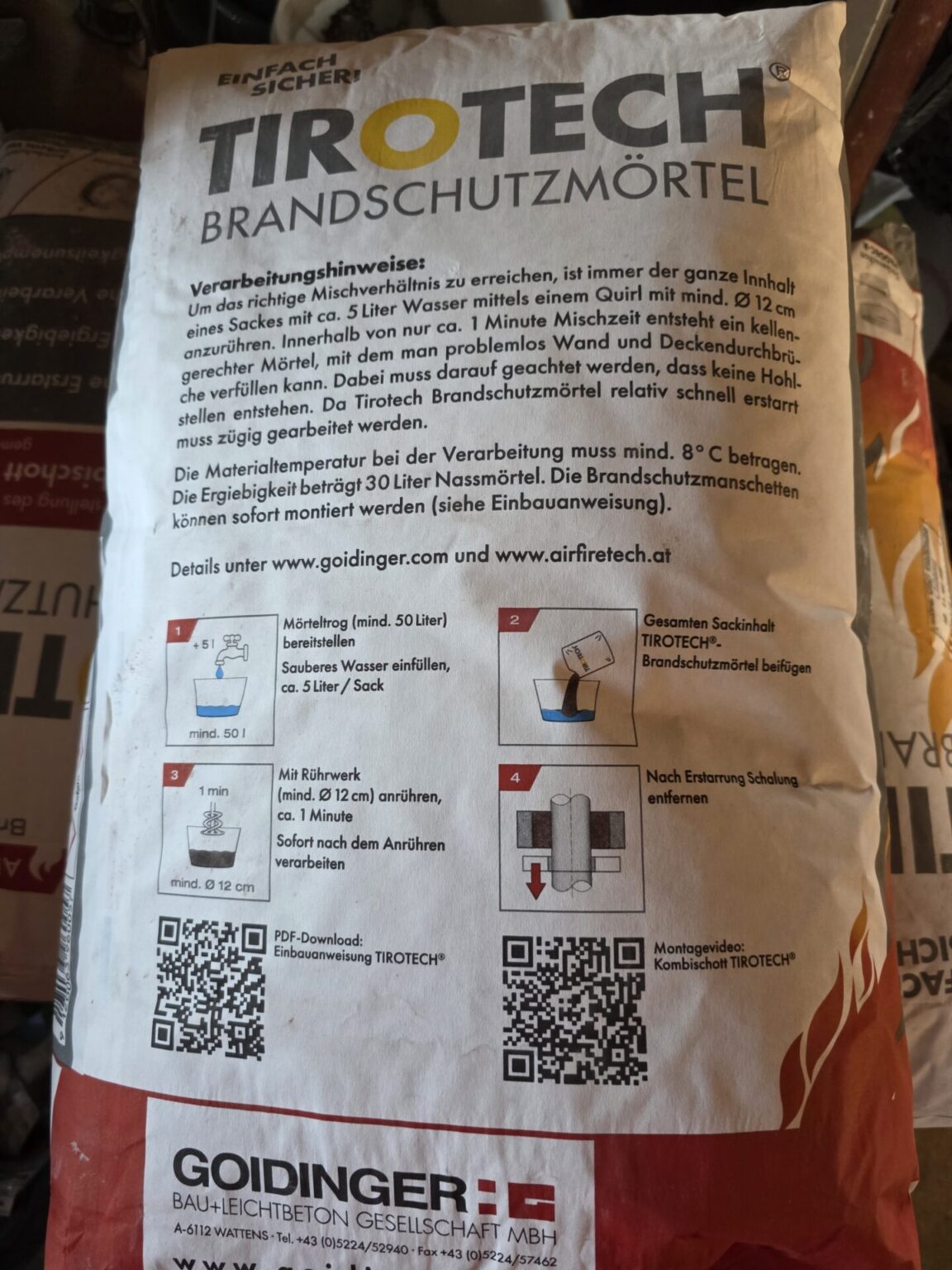 brandschutzmörtel tirotech