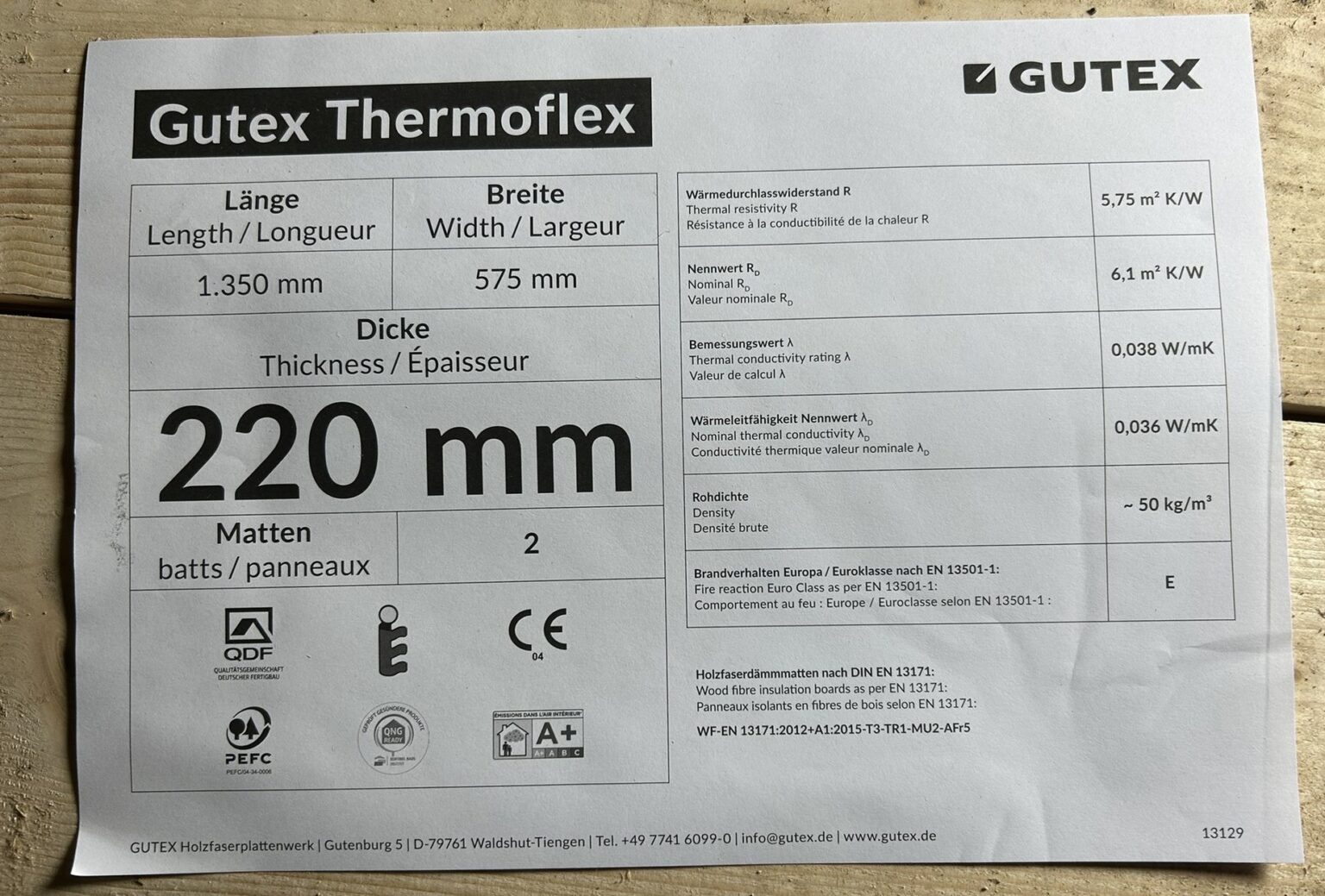Gutex Holzfaserdämmung 220mm