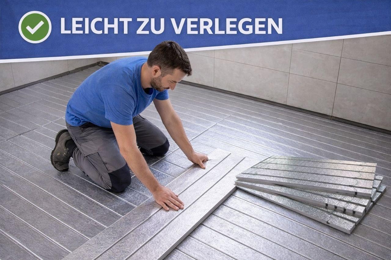 Fußbodenheizung 0,72 m² – kein Estrich – 30mm – 16er Rohr 500kPa Trockenbau