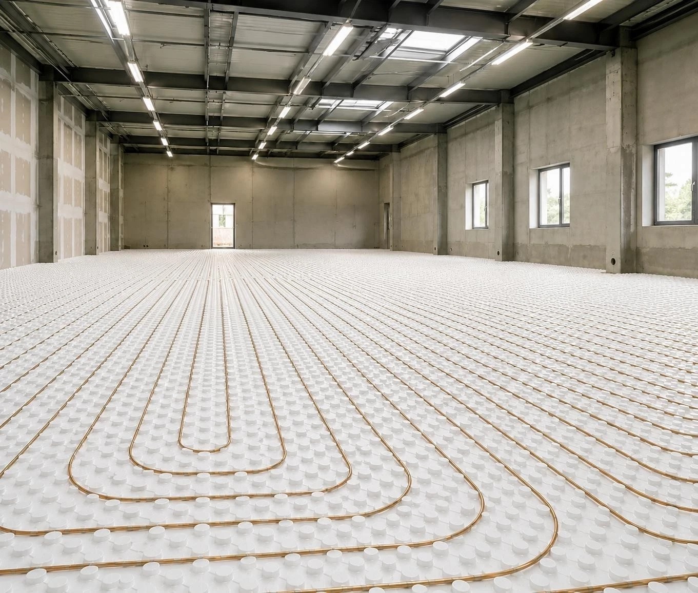 Weiße Noppenplatten EPS300 für Fußbodenheizung Estrich 9,36 m²