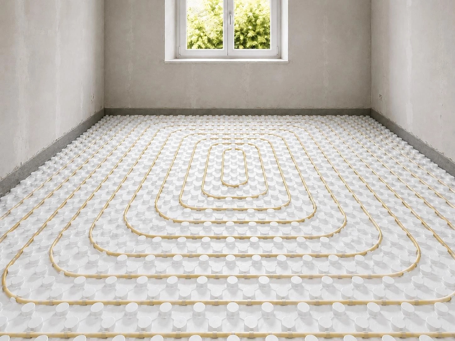Weiße Noppenplatten EPS300 für Fußbodenheizung Estrich 9,36 m²