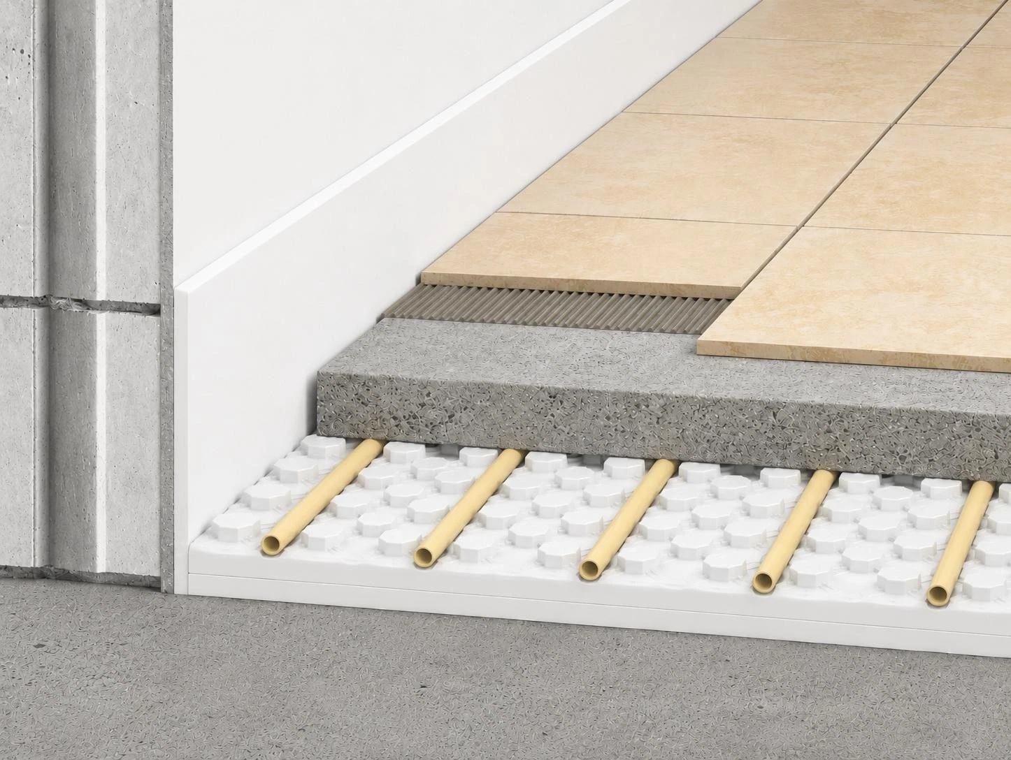 Weiße Noppenplatten EPS300 für Fußbodenheizung Estrich 9,36 m²
