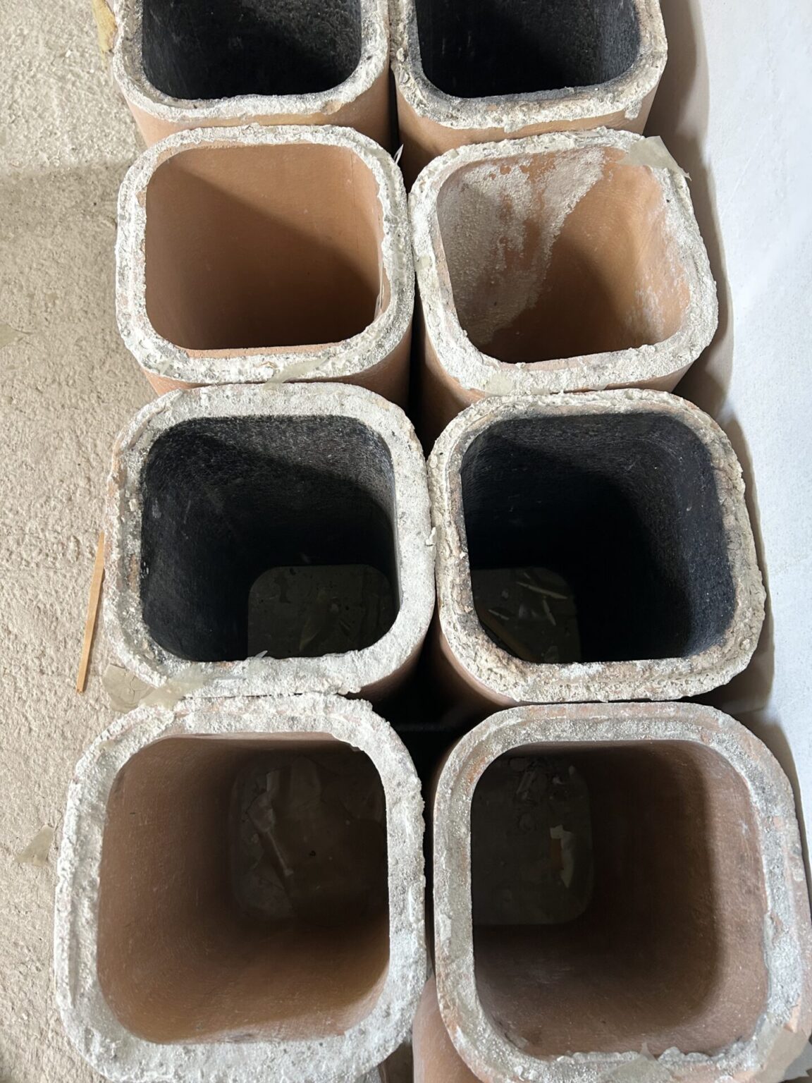 ERLUS – 30 x Schamottrohre für Kaminbau 50x25x25