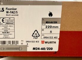 5x Würth Fixanker W-FAZ/S M24 x 220 verzinkt Bolzenanker Schwerlastanker ETA