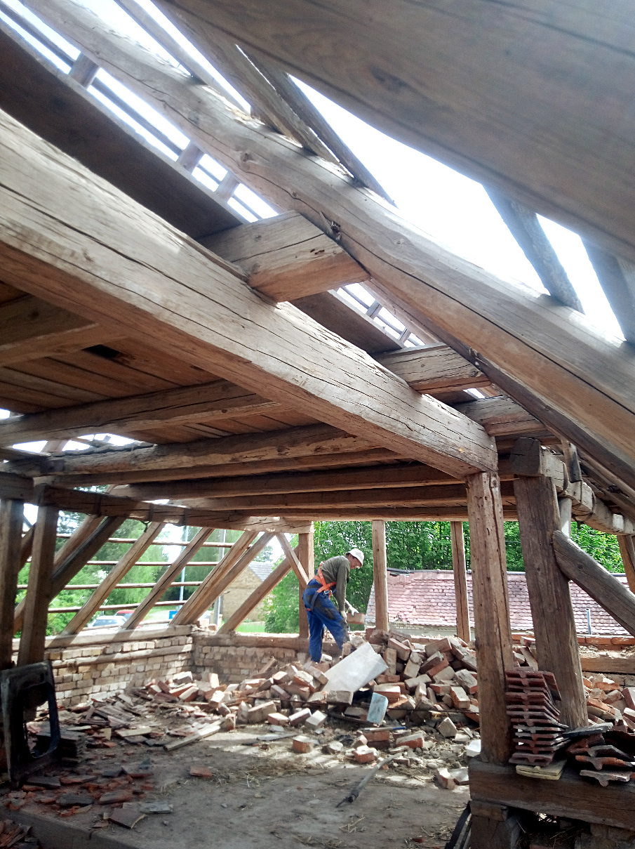 Fachwerk Scheune Alt Holz Balken vintage Landhaus shabby Chic