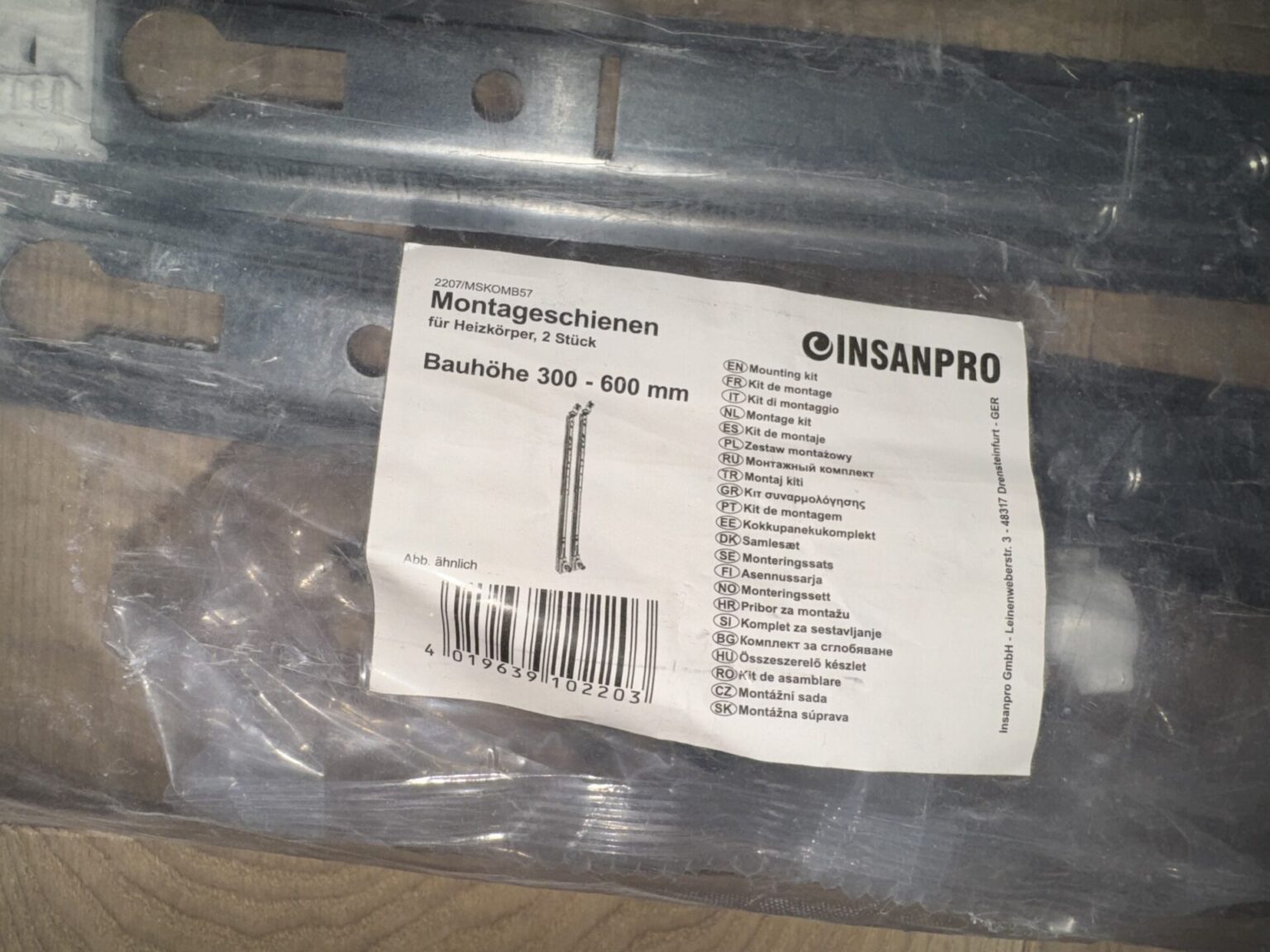 1 Set INSANPRO Montageschienen für Heizkörper