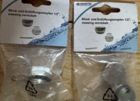 2 Heimeier Thermostatventile und Blind-Entlüftungsstopfen
