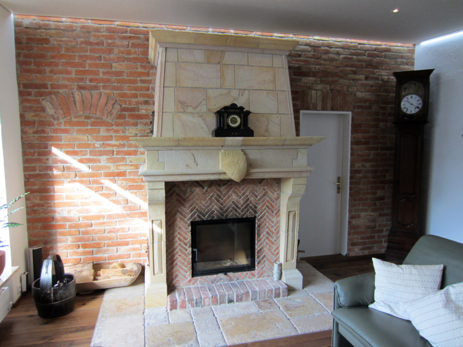 retro Ziegel Riemchen Wand Verblender echt alte Backsteine Klinker used look Loft Style