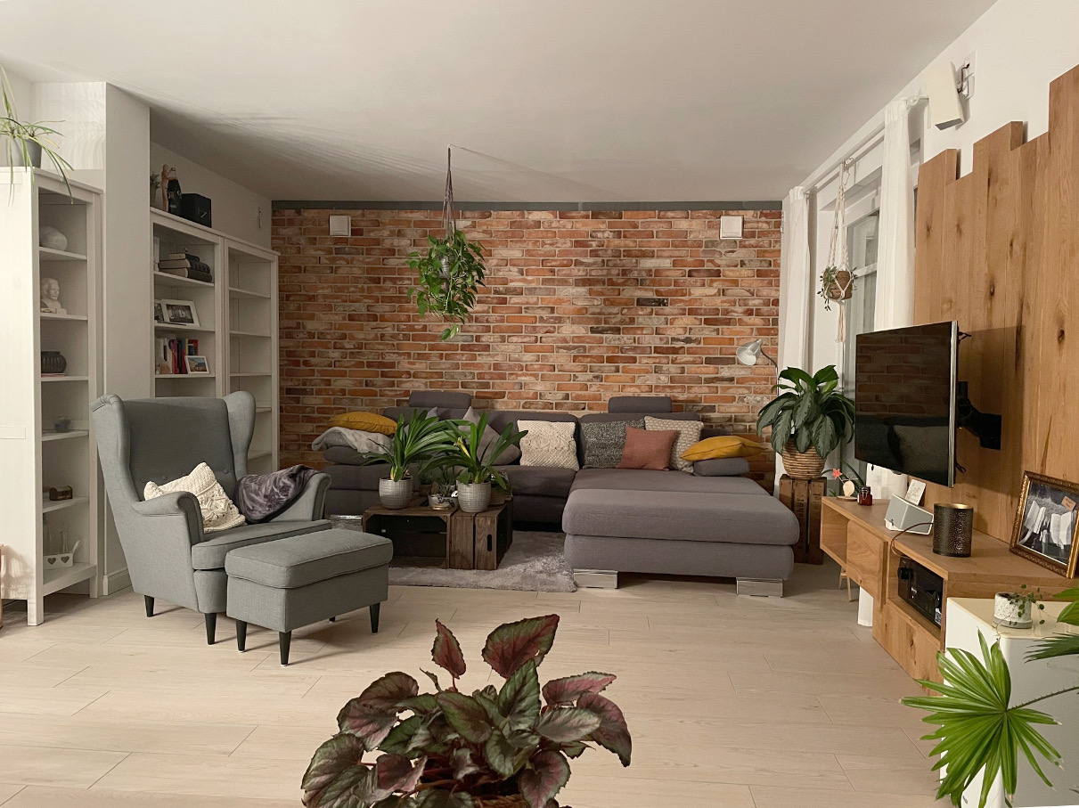 retro Ziegel Riemchen Wand Verblender echt alte Backsteine Klinker used look Loft Style