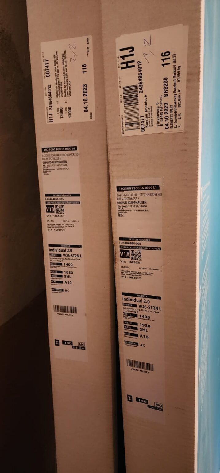 VIGOUR individual 2.0 V06-ST2N L – Nischenschiebetür 1400 × 1950 mm