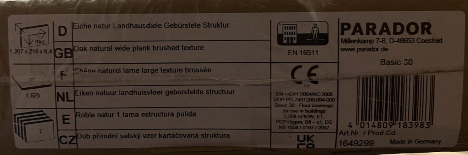 Parador Vinyl Eiche Natur Landhausdiele Holzstruktur