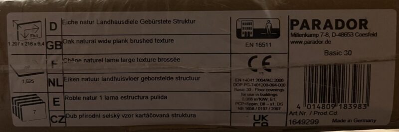 Parador Vinyl Eiche Natur Landhausdiele Holzstruktur