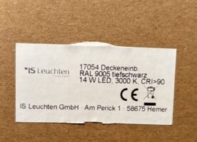IS Leuchten Deckeneinbauleuchte schwarz