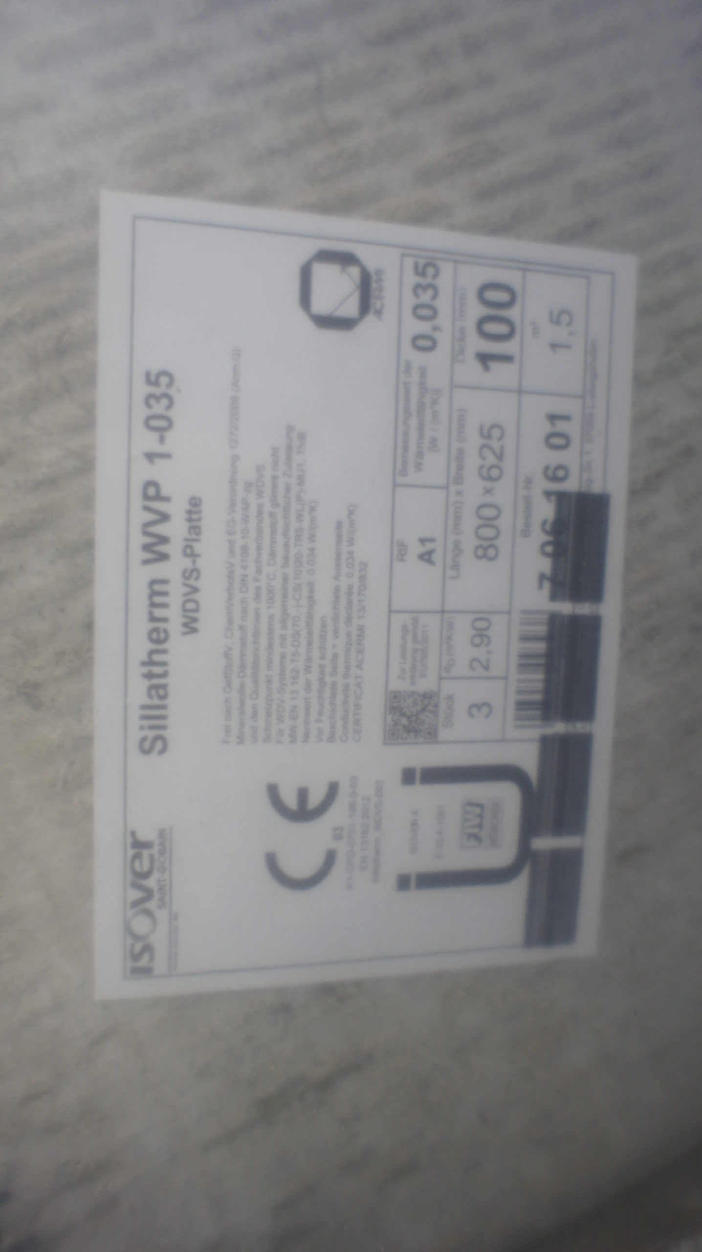 ISOVER Sillatherm WVP 1-035