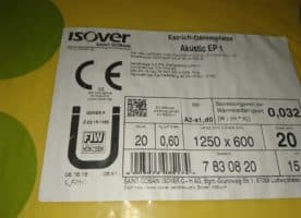 Isover Estrich-Dämmplatte Akustic EP1 WL032 20 mm Isover Estrich-Dämmplatte Akustic EP1 WL032 20 mm
