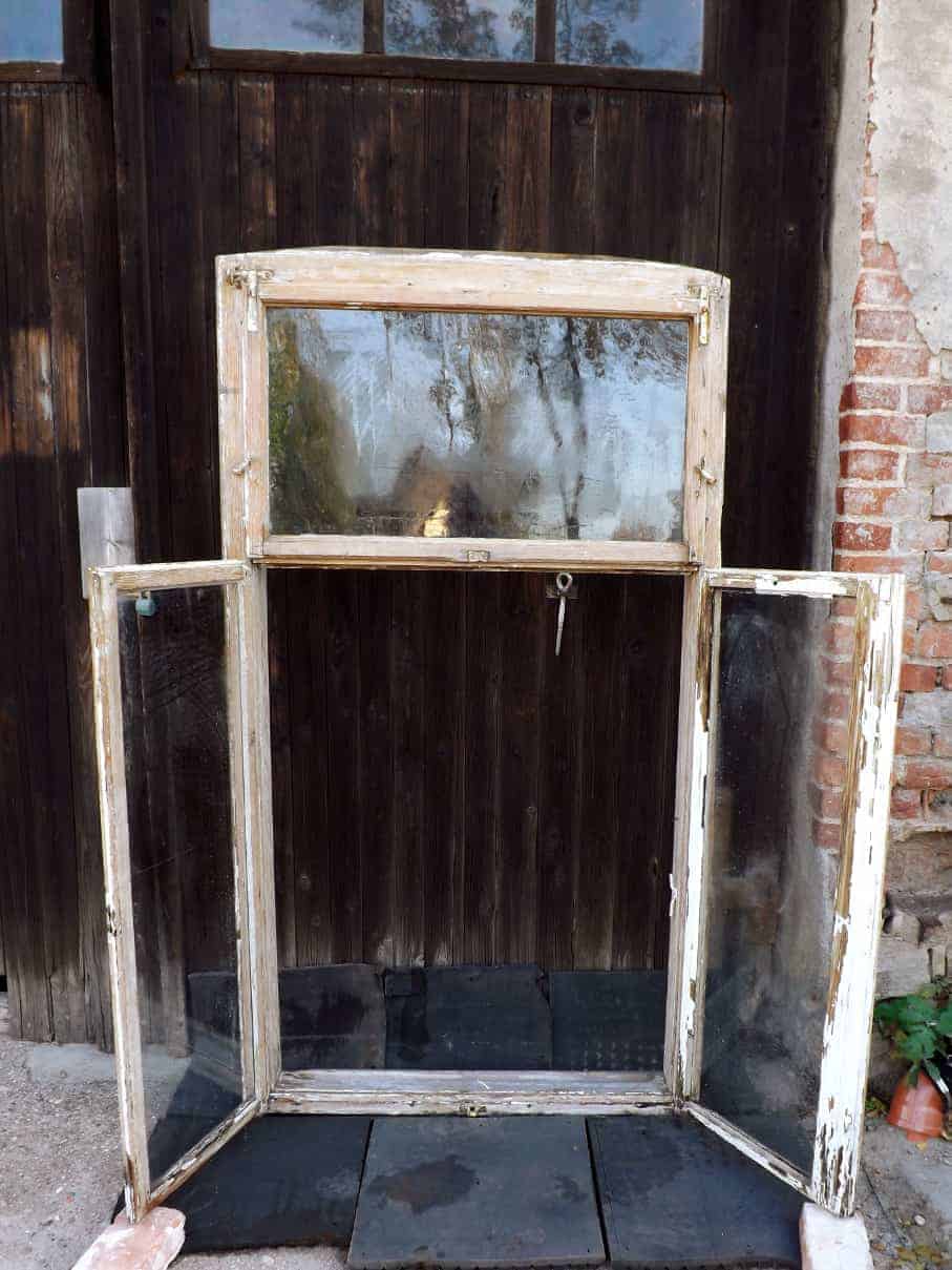 alte Historische Holz fenster Gründerzeit Villa Antik Fenster Wintergarten Vordach Tiny House Gewächshaus DIY